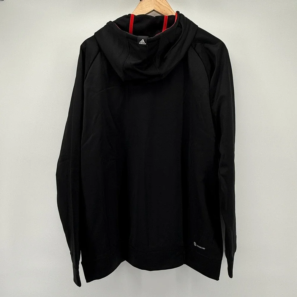 Adidas Hoodie Men Size Large Black‎ Camo Logo Pullover Sweatshirt Outdoors NWT